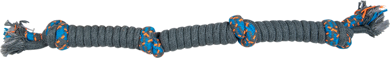 AB ROPE TOY Dubbele touw 4 Knopen Blauw-300g 57cm