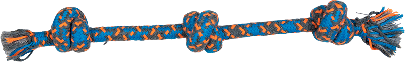 [AB50259] AB ROPE TOY 3 Knopen Blauw-70g 37cm