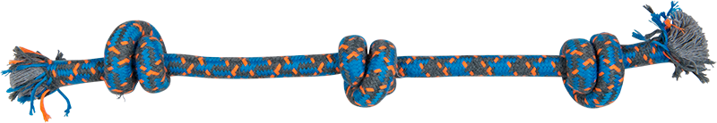 AB ROPE TOY 3 Nœuds Bleu-140g 50cm