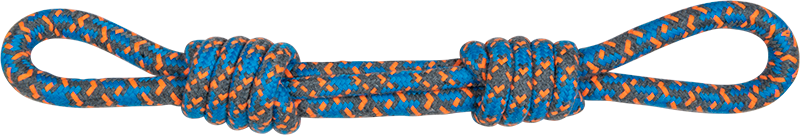 AB ROPE TOY 2 Knopen met Lussen Blauw-120g 40cm