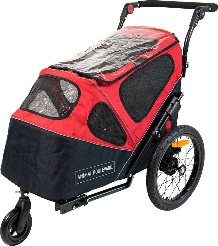 AB TRAVEL Bicycle trailer 2-in-1 Red/Black-M 123x57x77cm
