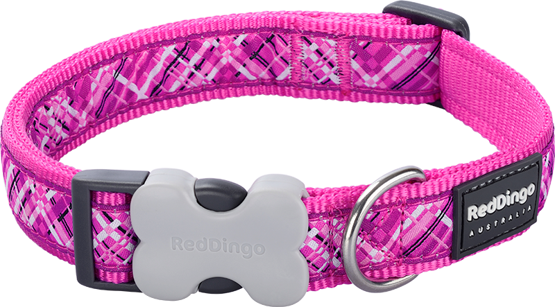 [DC-FN-HP-20] RD Halsband Flanno Rosa-M 20mmx31-47cm