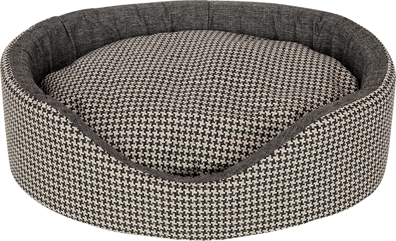 AB  Ovale Mand Pied-de-poule Grijs-L 85x70x23cm