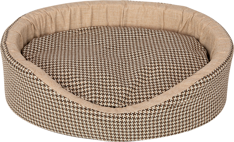 AB  Oval Basket Pied-de-poule Brown-S 64x54x23cm