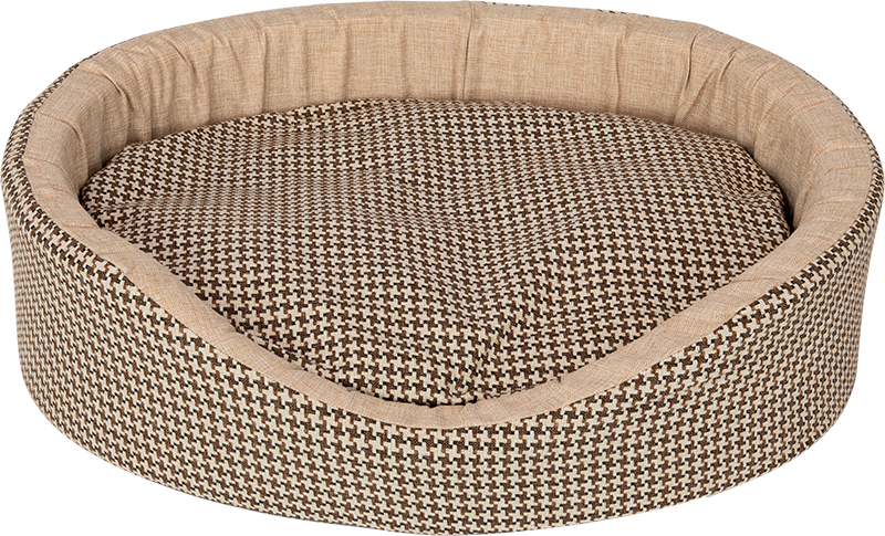 AB  Ovale Korb Pied-de-poule Braun-M 75x64x23cm