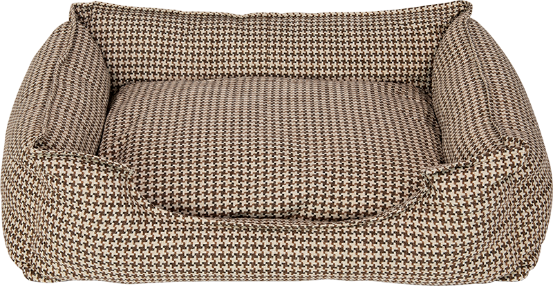 AB  Sofa Pied-de-poule Brown-L 95x75x28cm