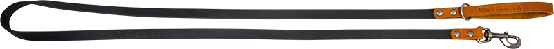 AB COUNTRY LEATHER Leiband Zwart/Cognac-16mmx180cm