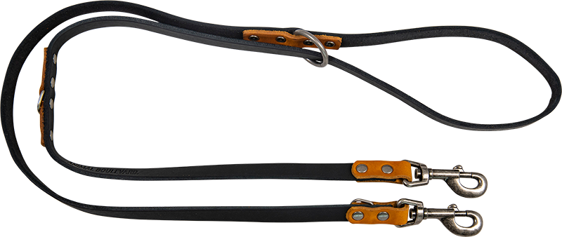 [AB30204] AB COUNTRY LEATHER Multi Leash Black/Cognac-16mmx200cm