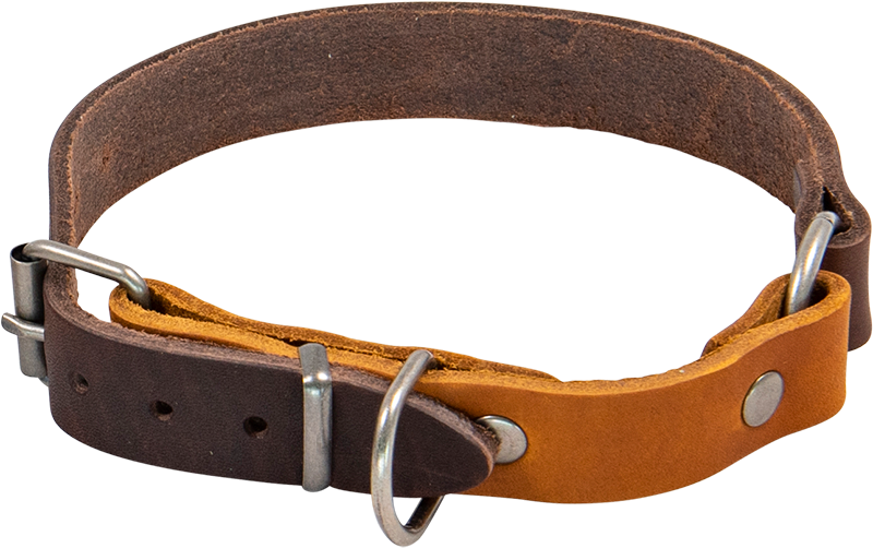AB COUNTRY LEATHER Collier Brun/Cognac-22mmx28-34cm