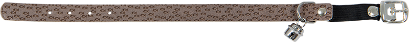 AB WAXED LEATHER FISH Kattenhalsband Grijs-14mmx23-26cm