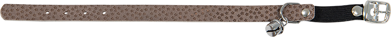 AB WAXED LEATHER STARS Kattenhalsband Grijs-14mmx23-26cm