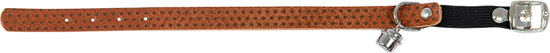 AB WAXED LEATHER DOTS Kattenhalsband Cognac-14mmx23-26cm
