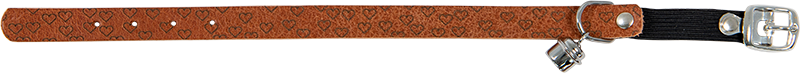 AB WAXED LEATHER HEARTS Cat Collar Cognac-14mmx23-26cm