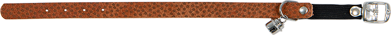 AB WAXED LEATHER STARS Cat Collar Cognac-14mmx23-26cm