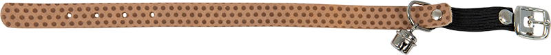 AB WAXED LEATHER DOTS Cat Collar Natural-14mmx23-26cm