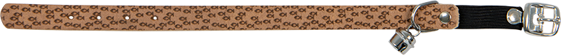 [AB30628] AB WAXED LEATHER FISH Katzenhalsband Natürlich-14mmx23-26cm