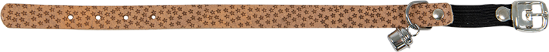 AB WAXED LEATHER STARS Cat Collar Natural-14mmx23-26cm