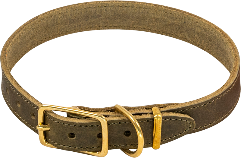 AB POSH LEATHER Halsband Olijf-12mmx20-27cm