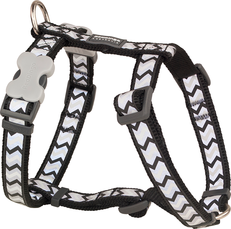 RD Reflective Harness Ziggy Black-L 25mm