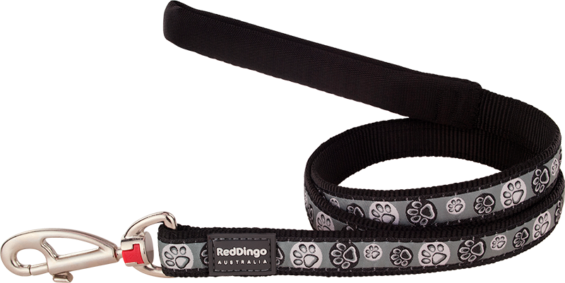 RD Leiband Paw Impressions Zwart-XS 12mmx1,2m