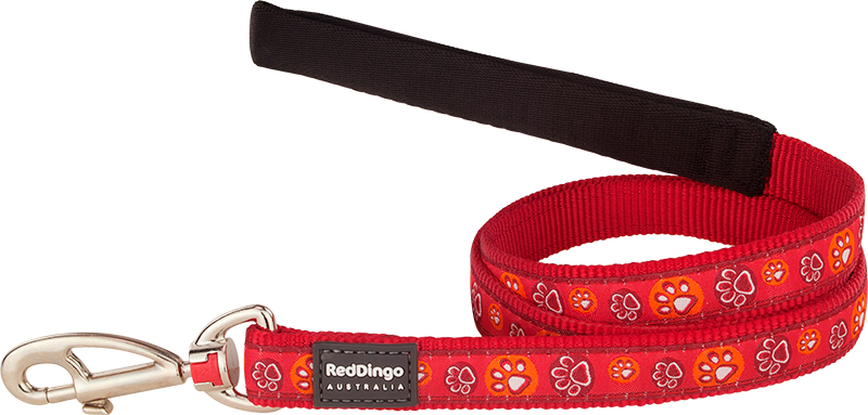 [L4-PI-RE-15] RD Laisse Paw Impressions Rouge-S 15mmx1,2m