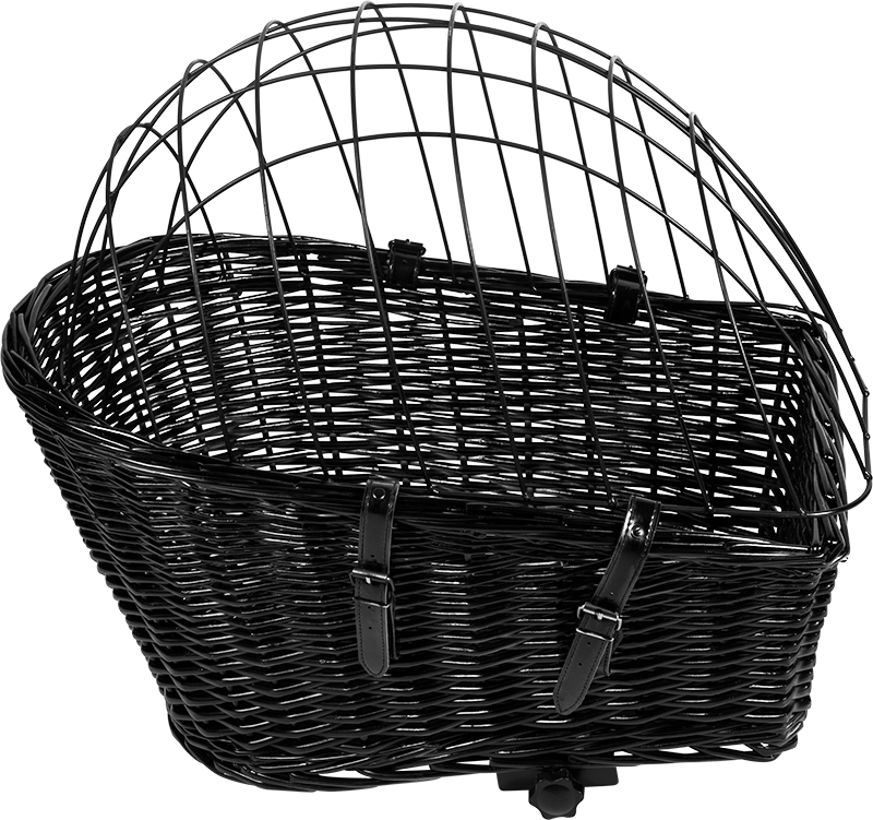 [AB45101] AB TRAVEL Fahrradkorb aus Weidengeflecht hinten Schwarz- 55x35x49cm