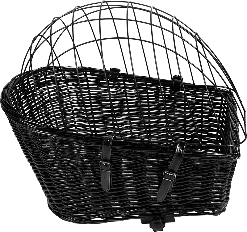AB TRAVEL Wicker Bicycle Basket Back Black- 55x35x49cm