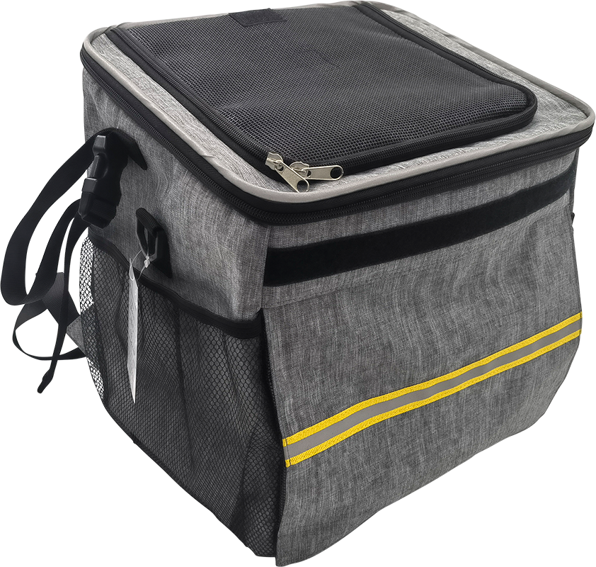 AB TRAVEL Bicycle Basket & Carrying Bag Front Grey-25x30x30cm