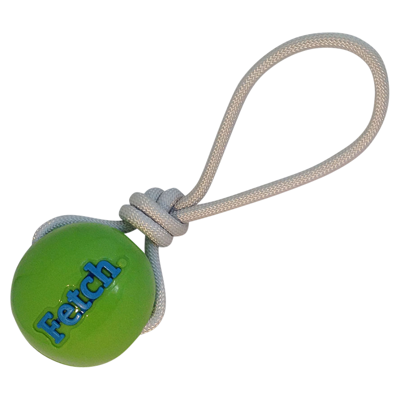 PD ORBEE-TUFF Fetch Ball mit Seil Grün- Ø7,5cm