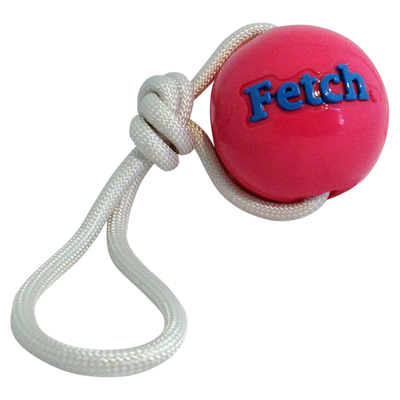 PD ORBEE-TUFF Fetch Balle avec corde Rose- Ø7,5cm