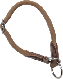 [AB31123] AB NUBUCK LEATHER Martingale-Halsband mit Stopp Beige-10mmx40cm