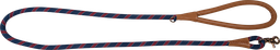 [AB31205] AB PROMENADE Laisse avec Poignée en cuir artificiel Bleu/Rouge-12mmx150cm 
