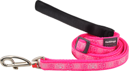 [L6-PI-HP-15] RD Leiband Paw Impressions Roze-S 15mmx1,8m