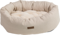 [AB10772] AB HOME&AWAY Ovale Mand met Plush Kussen Bouclé Beige-XS 60x46x18cm