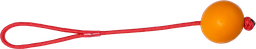 [AB50632] ​AB RUBBER TOY Trektouw met Bal Rood/Oranje-Ø9cm