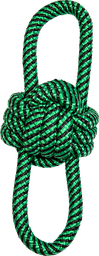 [AB50222] AB Touwbal met 2 Lussen Groen/Zwart-230-240g 35cm