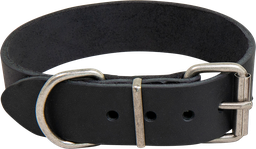[AB30013] AB COUNTRY LEATHER HD halsband Zwart-35mmx30-38cm
