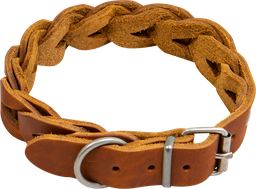 [AB30046] AB COUNTRY LEATHER Braided collar Cognac-25mmx36-43cm