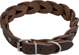 [AB30094] AB COUNTRY LEATHER Halsband geflochten Braun-25mmx47-53cm