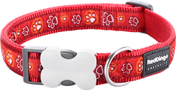 [DC-PI-RE-12] RD Collar Paw Impressions Red-XS 12mmx20-32cm