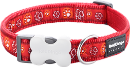[DC-PI-RE-20] RD Halsband Paw Impressions Rot-M 20mmx31-47cm