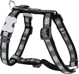 [DH-PI-BB-12] RD Harness Paw Impressions Black-XS