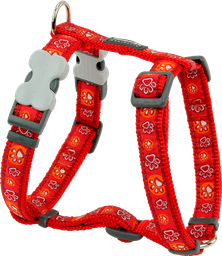 [DH-PI-RE-12] RD Harness Paw Impressions Red-XS 