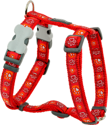[DH-PI-RE-15] RD Geschirr Paw Impressions Rot-S