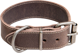 [AB30507] AB WAXED LEATHER Collar Brown-35mmx45-53cm