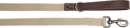 [AB30520] AB WAXED LEATHER WITH CANVAS Laisse Brun/beige-25mmx120cm