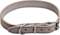 [AB30529] AB WAXED LEATHER Halsband Grau-16mmx25-36cm