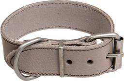 [AB30533] AB WAXED LEATHER Collar Grey-35mmx30-38cm