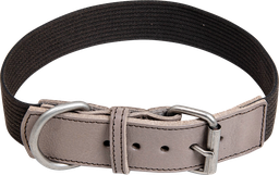 [AB30545] AB WAXED LEATHER WITH CANVAS Collar Grey/Brown-40mmx46-54cm