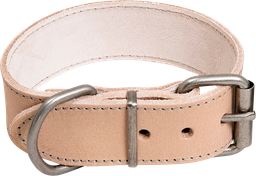 [AB30591] AB WAXED LEATHER Collar Natural-35mmx30-38cm